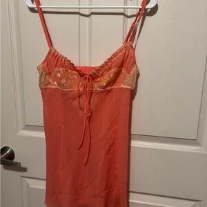 Coral Lace Trim Camisole